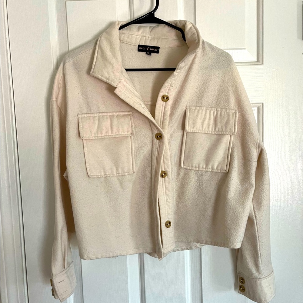 Cropped fleece shacket size xl